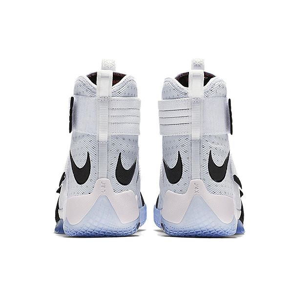Nike Zoom Soldier 10 LBJ Okrągły Nosek Antypoślizgowe Lekkie Wysokie Buty do Koszykówki Performance Unisex sneaker Czarny Biały 852400-102