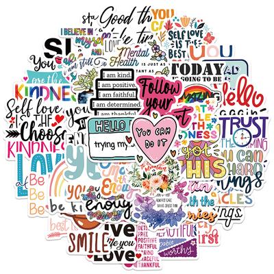 52Pcs Inspirational Stickers Motivational Phrases Life Quotes Decals Kid Toys