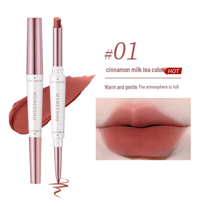 

Honey Bundle 2-in-1 Lipstick & Liner: Velvet Matte, Waterproof, Non-Stick, Long Lasting. 2.3g