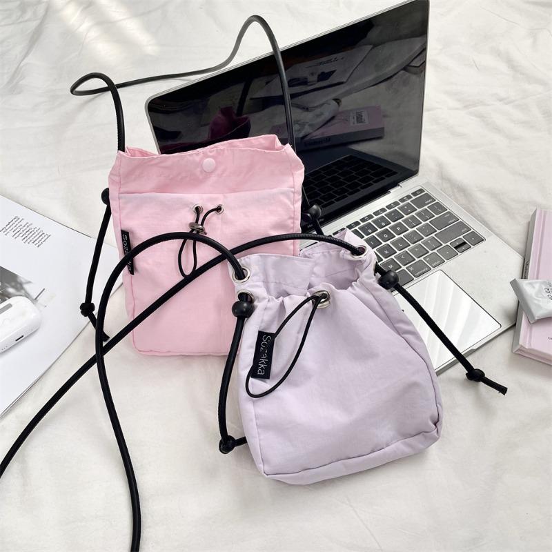 Niche Messenger Bag Solid Color Literary One Shoulder Messenger Bag Light Mobile Phone Bag Sports and Leisure Bag