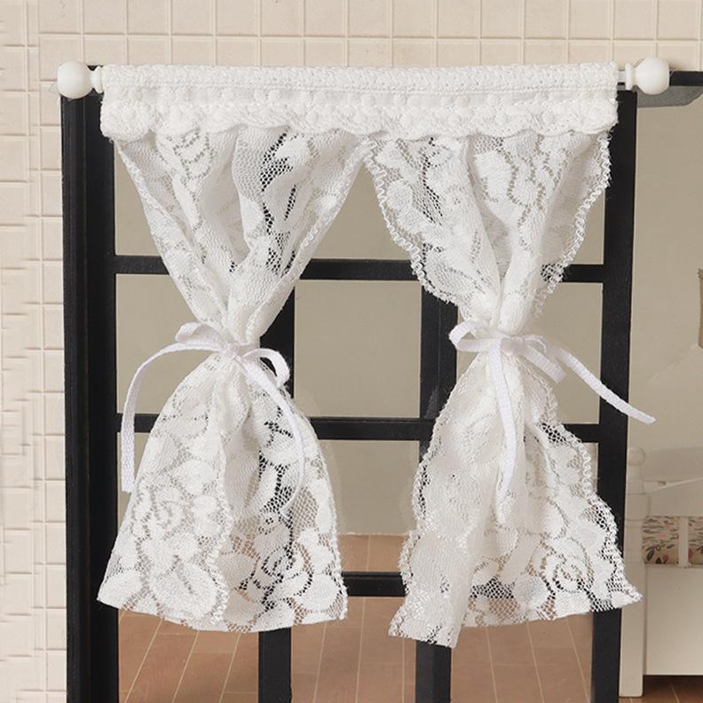 BJD Miniature Dollhouse Door Curtain - Lace Cotton Props