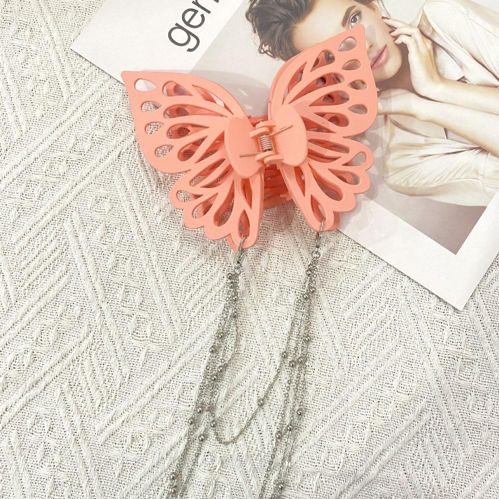 Headwear Butterfly Tassel Hair Claw Large Size Hair Clip Hair Accessories Ponytail Claw Clip  Women