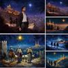 Christmas Birth of Jesus Backdrops Gothic Architecture Holy Night Camel Pilgrimage Christ Nativity Scene Photo Background Studio