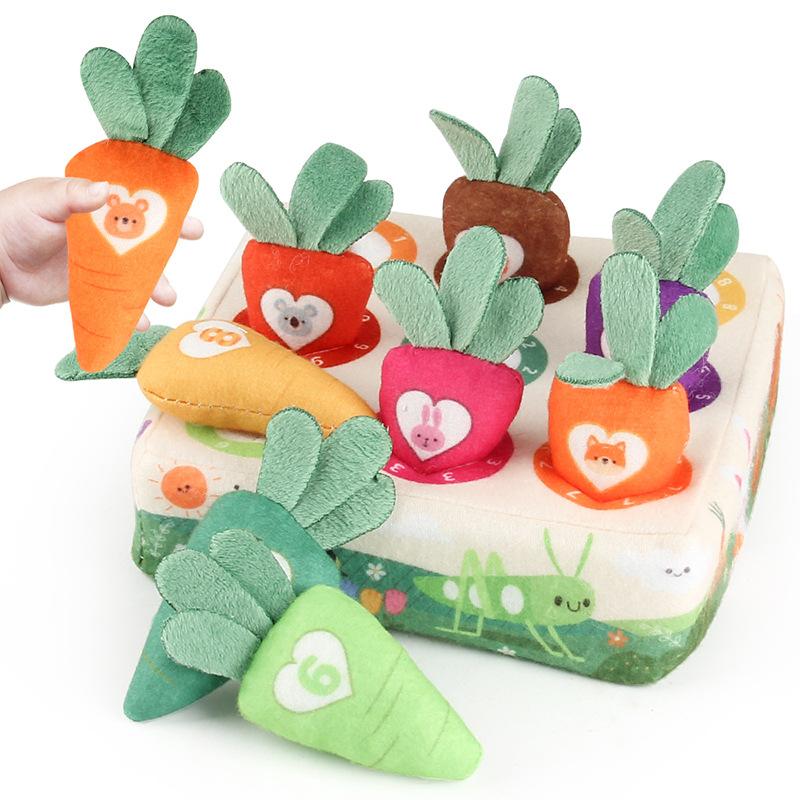 Early Education Simulation Pulling Radish Toys, Can'T Tear 0-3 Year Old Babies, Baby Hand Training Animal Color Cognition