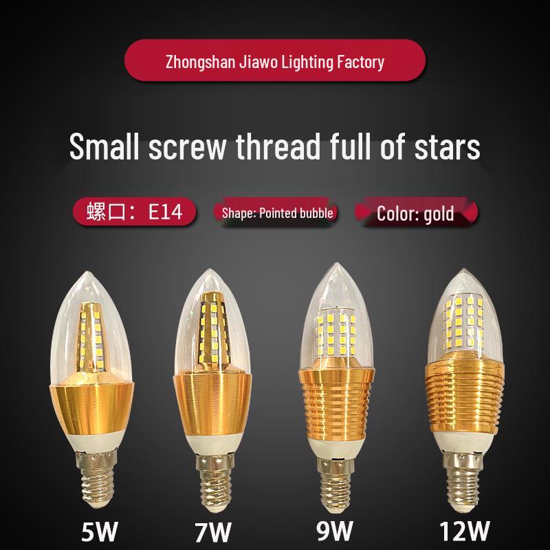 LED Energy-Saving Starry Candle Bulb with Pointed Tip - E14/E27 Screw Base