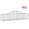 VidaXL Curved Gabion Baskets 12 Pcs 200x50x40/60 Cm Galvanized Iron, Gabion, Gabion Cage, Gabion Wall Basket, Wall 3146267