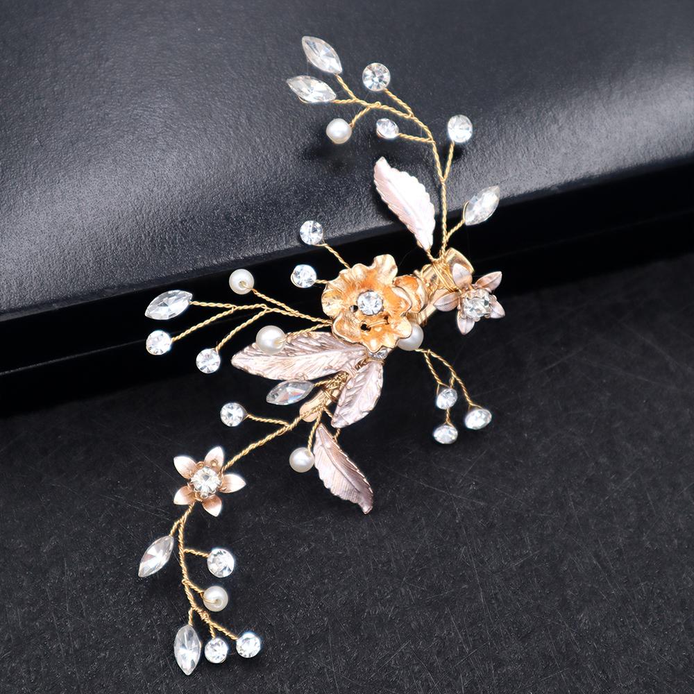 Wedding Hair Accessories Bride Headwear for Bridal Crystal Hair Clip Alloy Flower Hair Pins