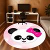 1pc Panda Bow Round Chair mat Area Rug - Non-Slip, Floor Mat for Office, Bedroom, home decor Christmas Gift p0811252