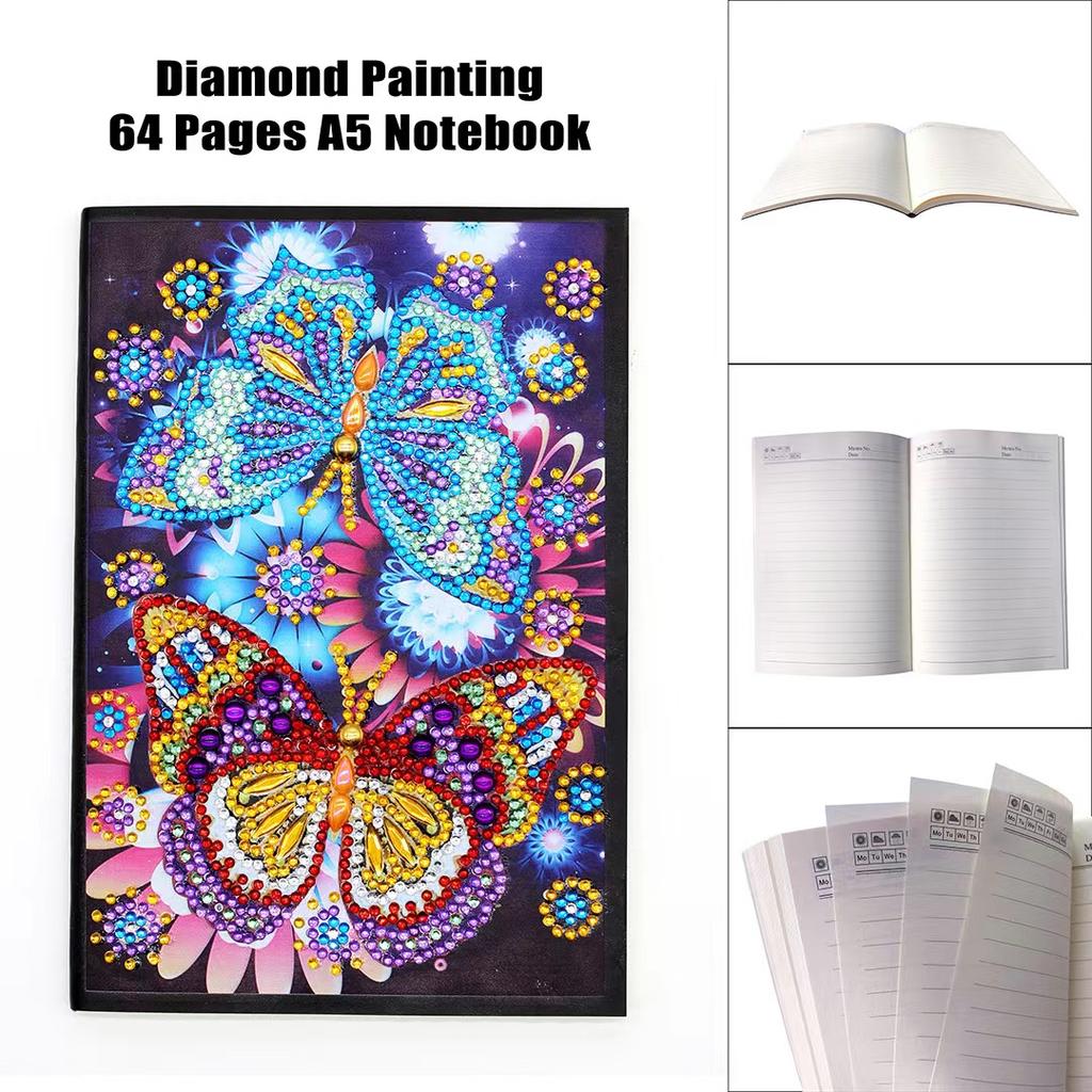 R-YOB01-04  Custom Handmade Leather Diary DIY Crystal Diamond Painting Notebook for Adults