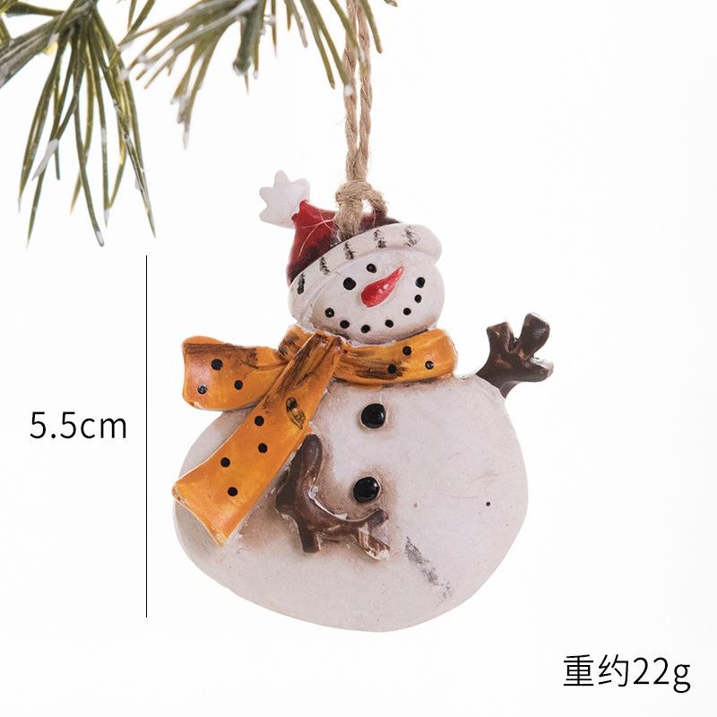 New Christmas Painted Resin Santa Claus Heart Pendant Retro Style Christmas Tree Imitation Ceramic Decoration navidad 2025
