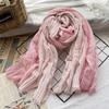 Unisex Japanese Style Cotton Linen Striped Scarves Men Soft Warm Neckerchief Male Accessories Short Tassel Bufandas Shawls