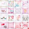 Pink Girly Valentine's Day Peach Velvet Pillow Cover New Home Fabric Square Cushion Cover
