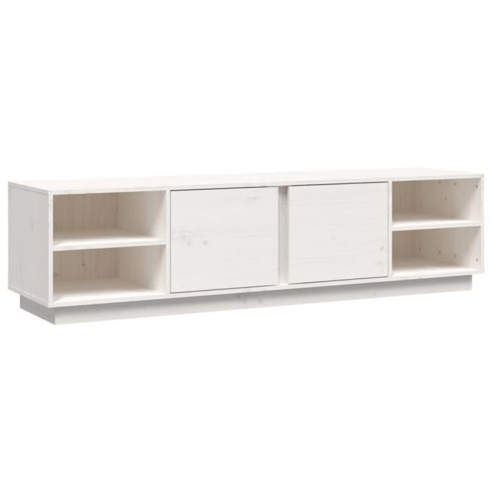 814455 vidaXL Meuble TV Blanc 156x40x40 cm Bois de pin massif