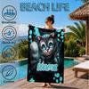 Custom Name che-shire cat Beach Towel Microfiber Beach Towel, Lightweight and Quick-Dry, for Summer Travel, Swimming Pool Gift