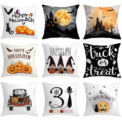New Halloween Decoration Pillowcase Pumpkin Dwarf Print Pillowcase Living Room Sofa Cushion Cover Home Bedroom Room Decoration