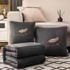 Convertible Coral Fleece Pillow & Blanket - Dual-Use Cushion for Cars & Office