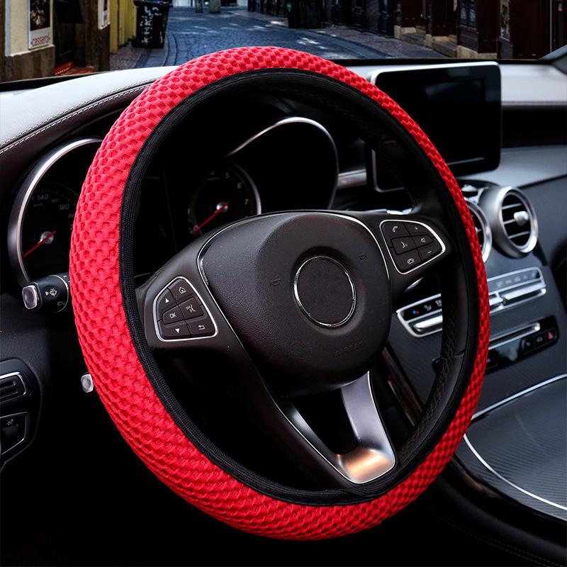 Breathable, Non-Slip, Sweat-Absorbent Car Steering Wheel Cover - Universal Fit for All Seasons