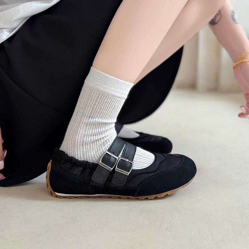 

Мода 2025 Осень Новые Балетные Спортивные Мэри Джейн Ретро Туфли для Женщин Чувство Дизайна Одинарные Туфли для Женщин 40 чёрный