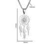 Stainless Steel Tassel Long Dream Catcher Pendant Necklace Fashion Women Retro Bohemian Ethnic Style Lucky Jewelry