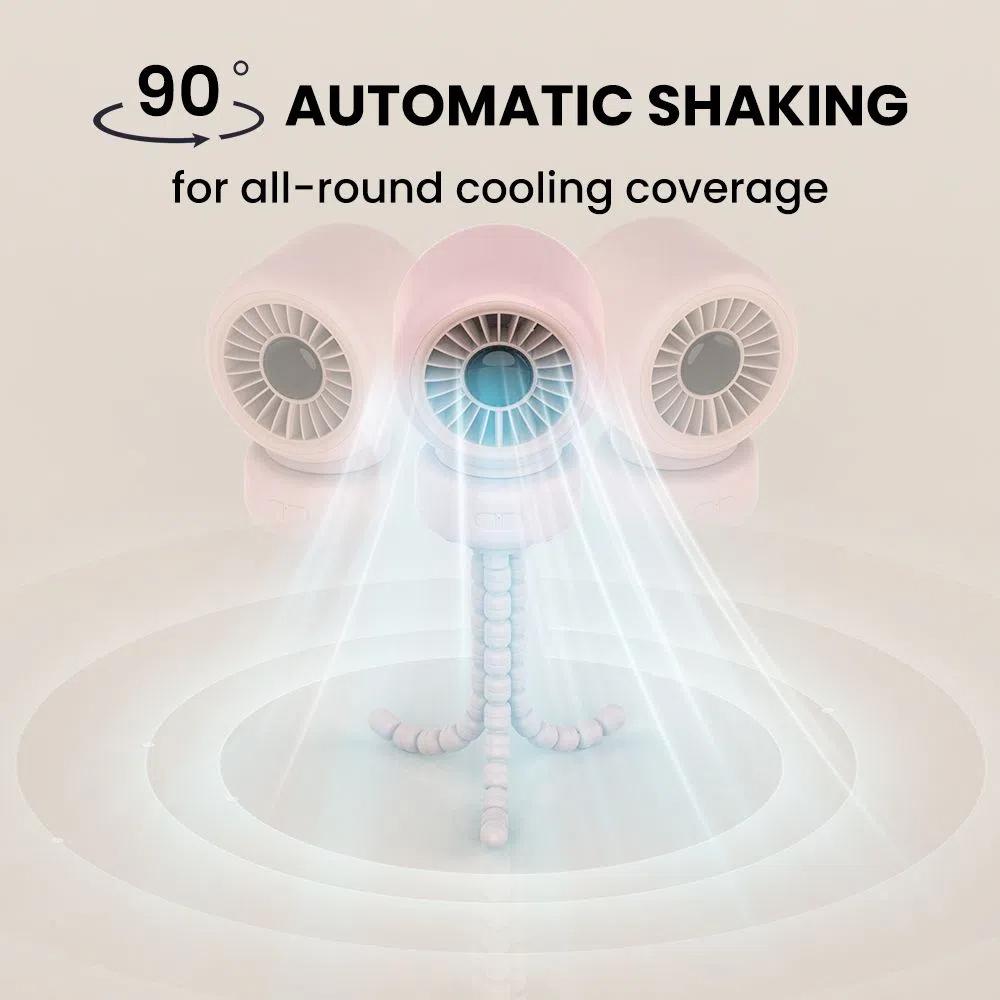 3600mAh Baby Stroller Fan 3 Speeds Rechargeable Fan Pro Octopus Clip Fan Outdoor