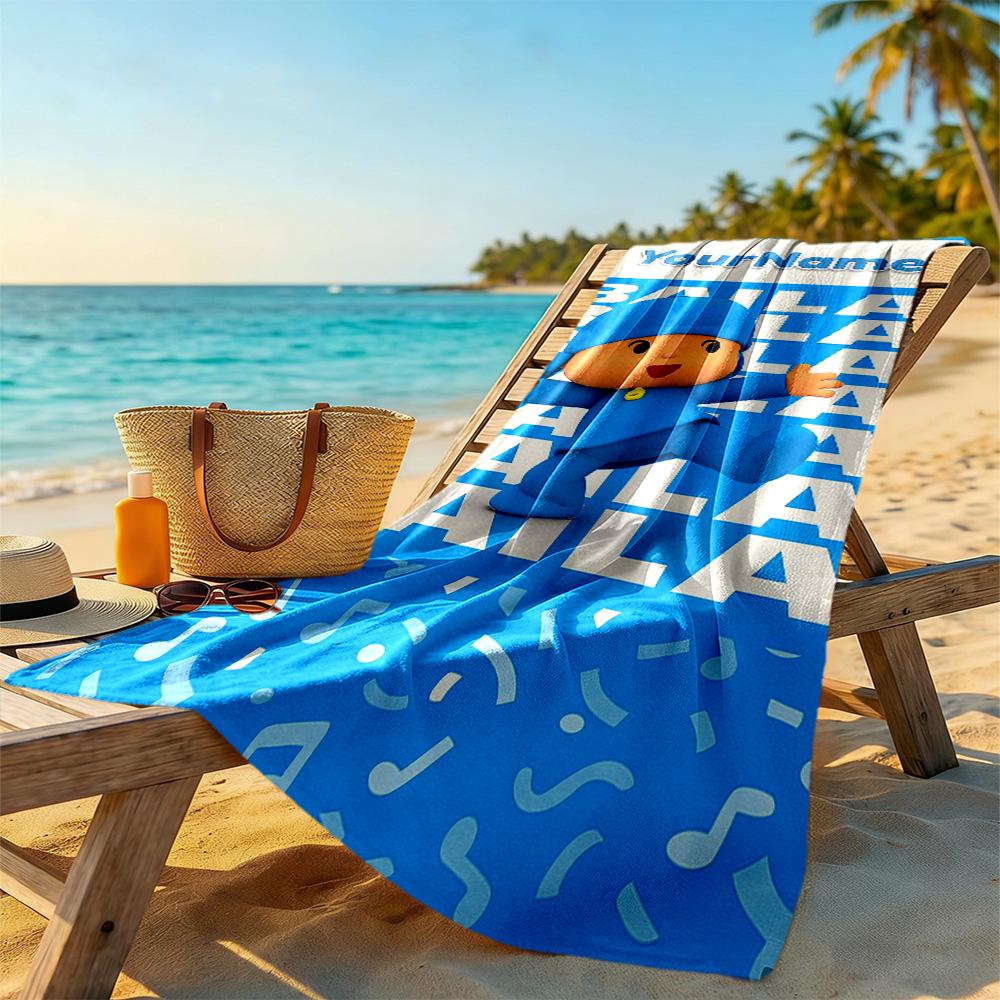 Pocoyo Customize Your Name Beach Towel Quick-Dry Soft Microfiber