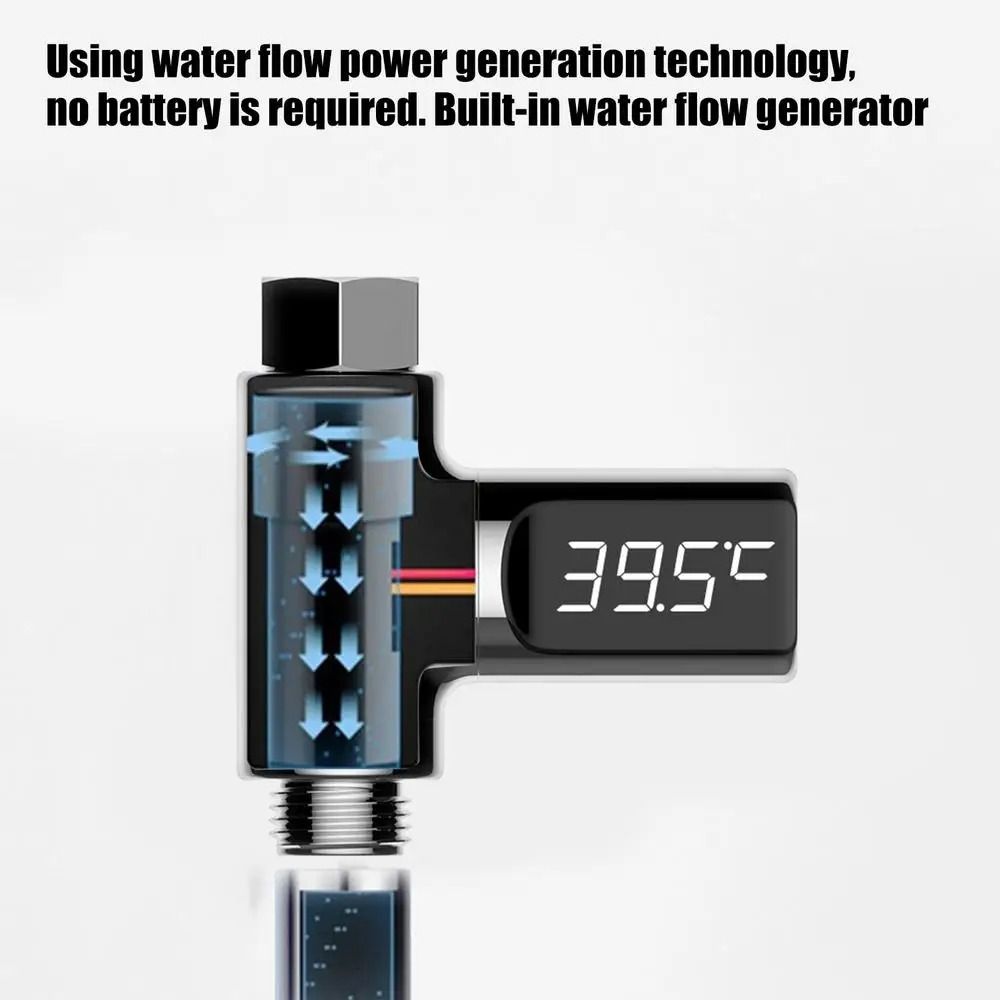 Hot Tub Water Temperature Monitor Self-powered Shower Faucets Bathing Temperature Meter  Household
