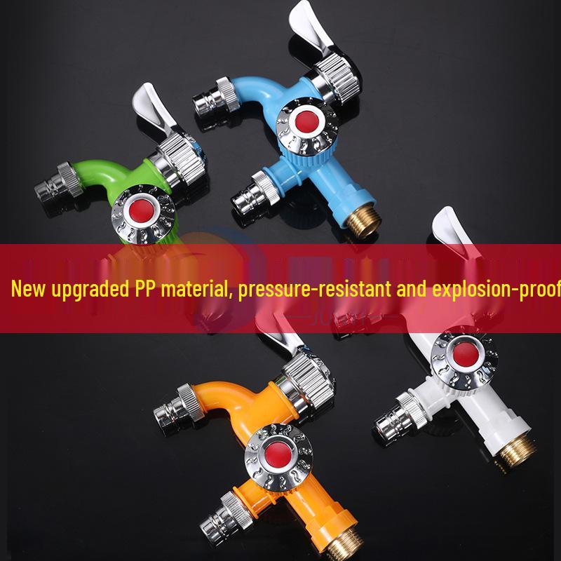 High-Temperature Resistant Dual-Control Plastic Kitchen Faucet: Antifreeze, Splash-Proof, Single Cold, One-to-Two Design.