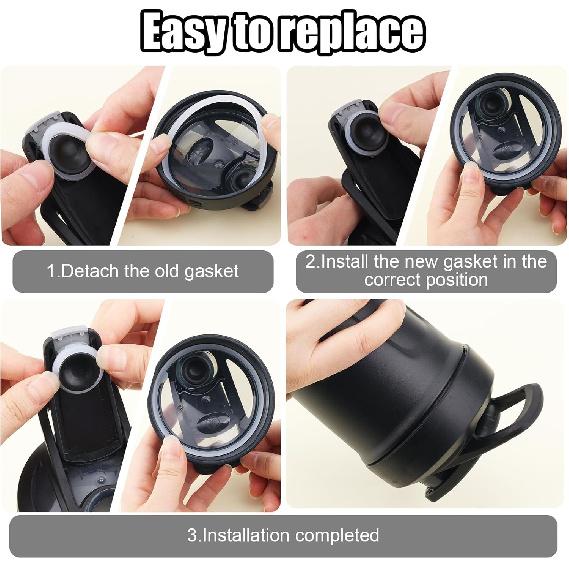 4pcs Lid Gasket Replacement for Blender Bottle Strada Flip Shaker Cup Water Bottle Parts Accessories with Hook, Silicone Seal Ring for Blenderbottle