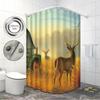 1 Stück Bauernhof Elch Gedruckt Wasserdicht Duschvorhang Badezimmer Trennvorhang Schutz Privatsphäre Mehrere Größen Einfache Installation