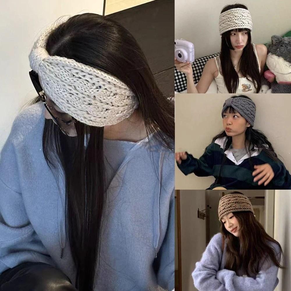 Bow Knot Bow Headband Ear Warm Wool Knitting Headdres  Winter Hair Accessories