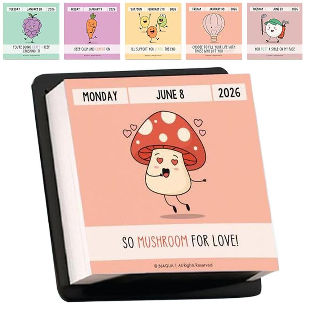 2026 Mini Desktop Calendar 365 Jokes Schedule Mark Funny Pun Flip Calendar Daily Planner Office Desk Decoration Calendar