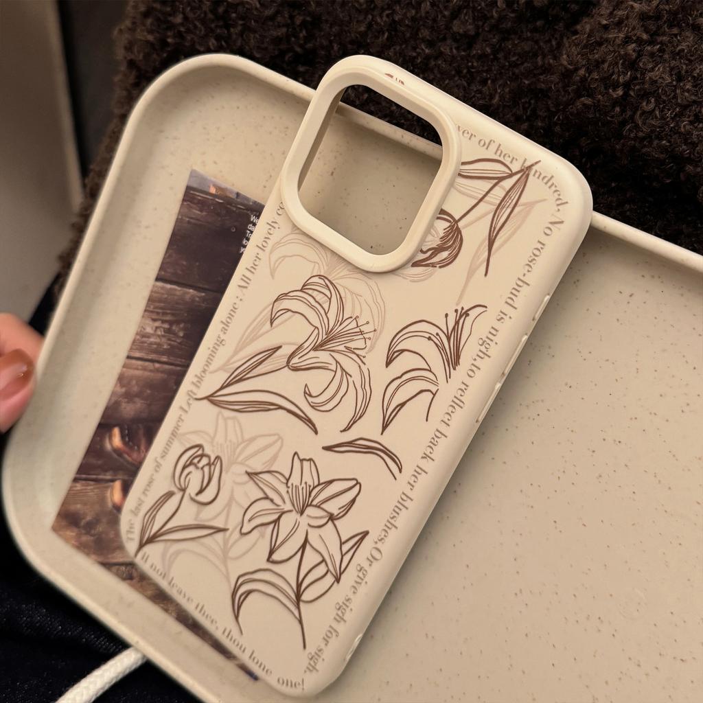 Ins Manuskript Lilienblume für IPhone17 Handyhülle für Apple 15 Sturzsicher 13 Literarisch 16pro Max für 12