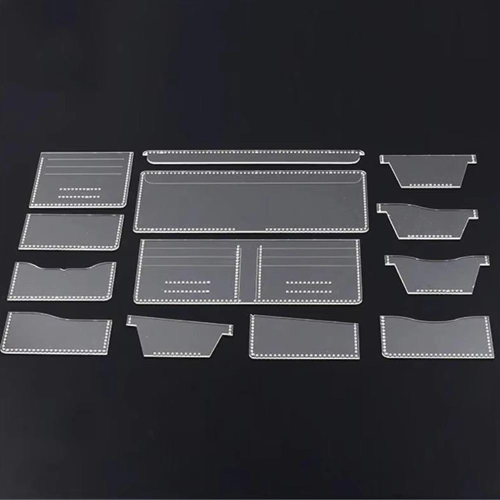 

13Pcs/Set Transparent Wallet Sewing Stencil Handmade Short Clip Template Purse Set