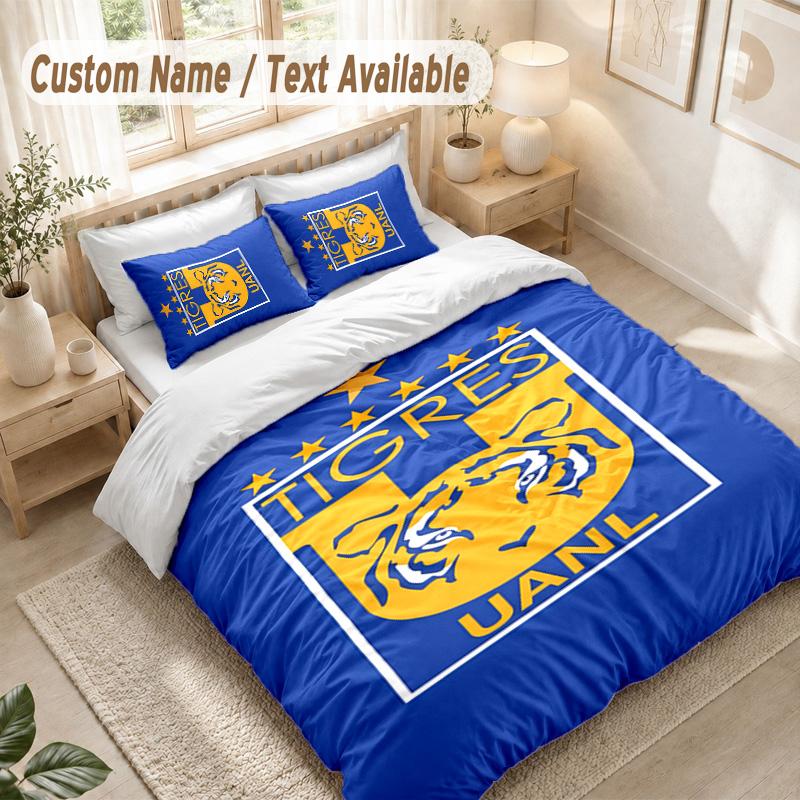 Tigres Uanl Bedding Set, 1 Duvet Cover & 2 Pillowcases Soft Comfortable Bedroom Home Textile Decor