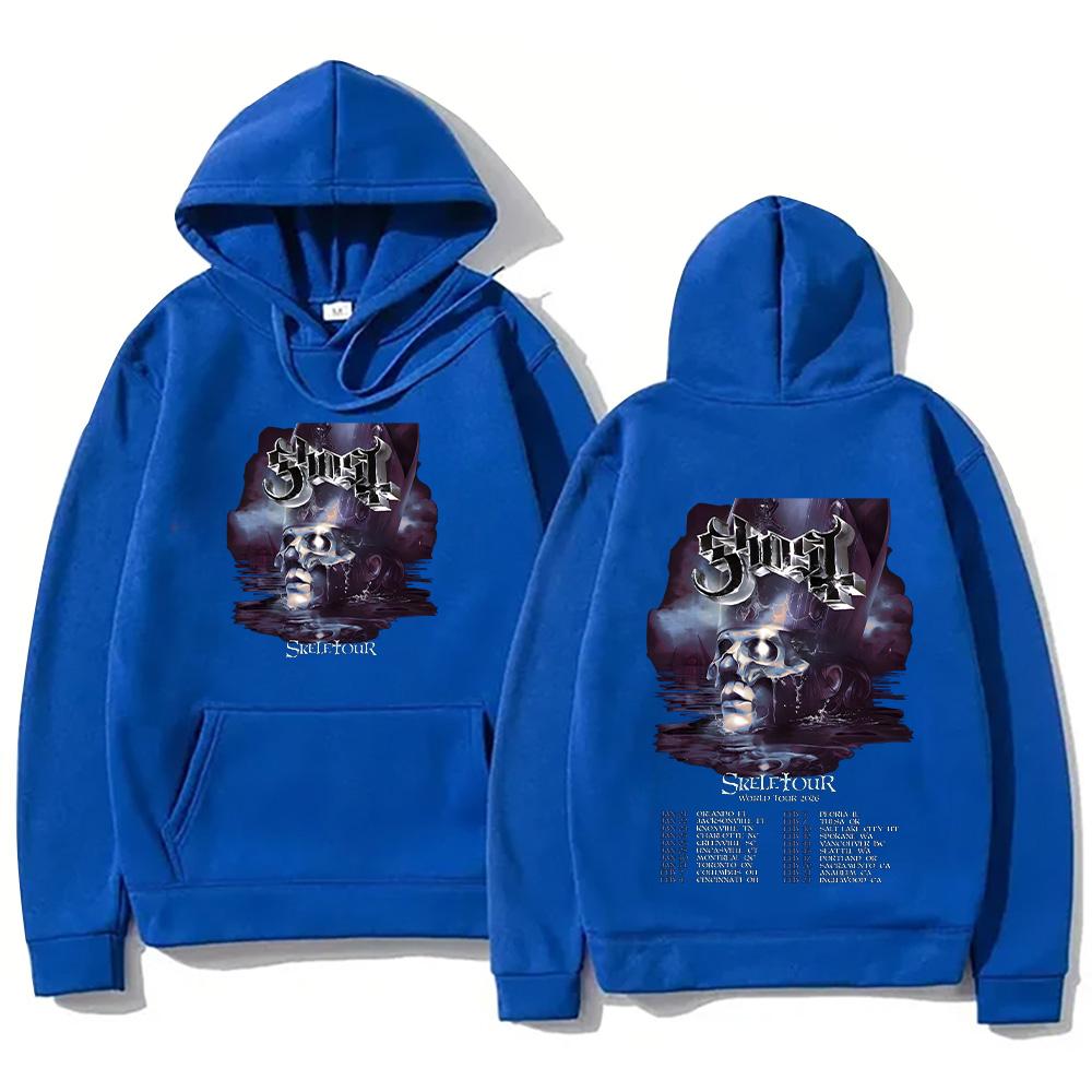 Pull à capuche du groupe Ghost Skeletour World Tour 2026 Vêtements pour hommes Harajuku Gothique Rétro Sweatshirt Décontracté Pulls Unisexes