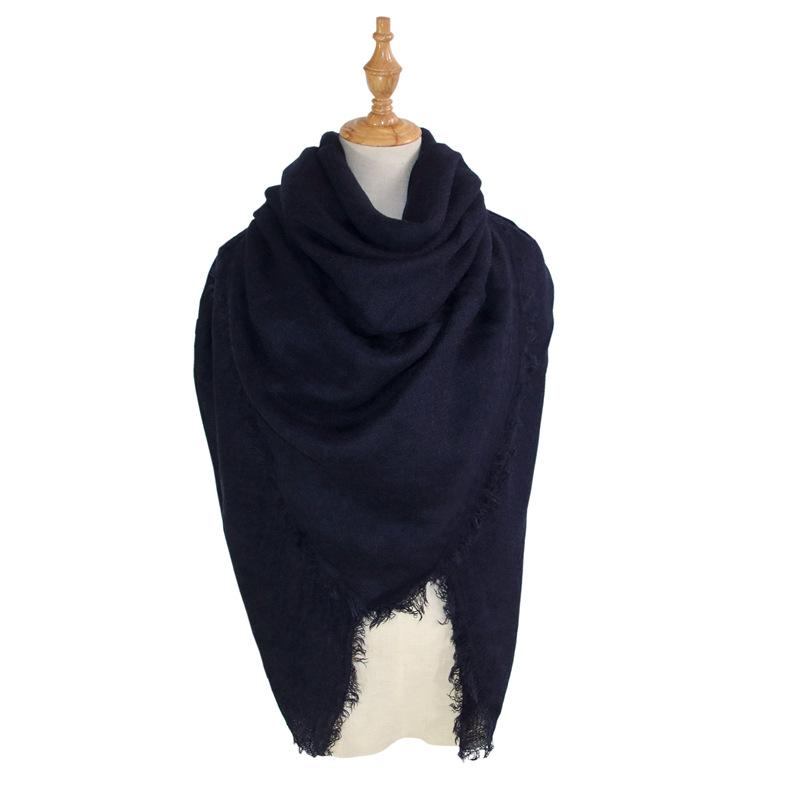 140cm Square Soft Women Scarf Solid Color Winter Warm Shawl Hijabs Blanket Wrap Pashmina Neckerchief Echarpe Bufanda Scarves