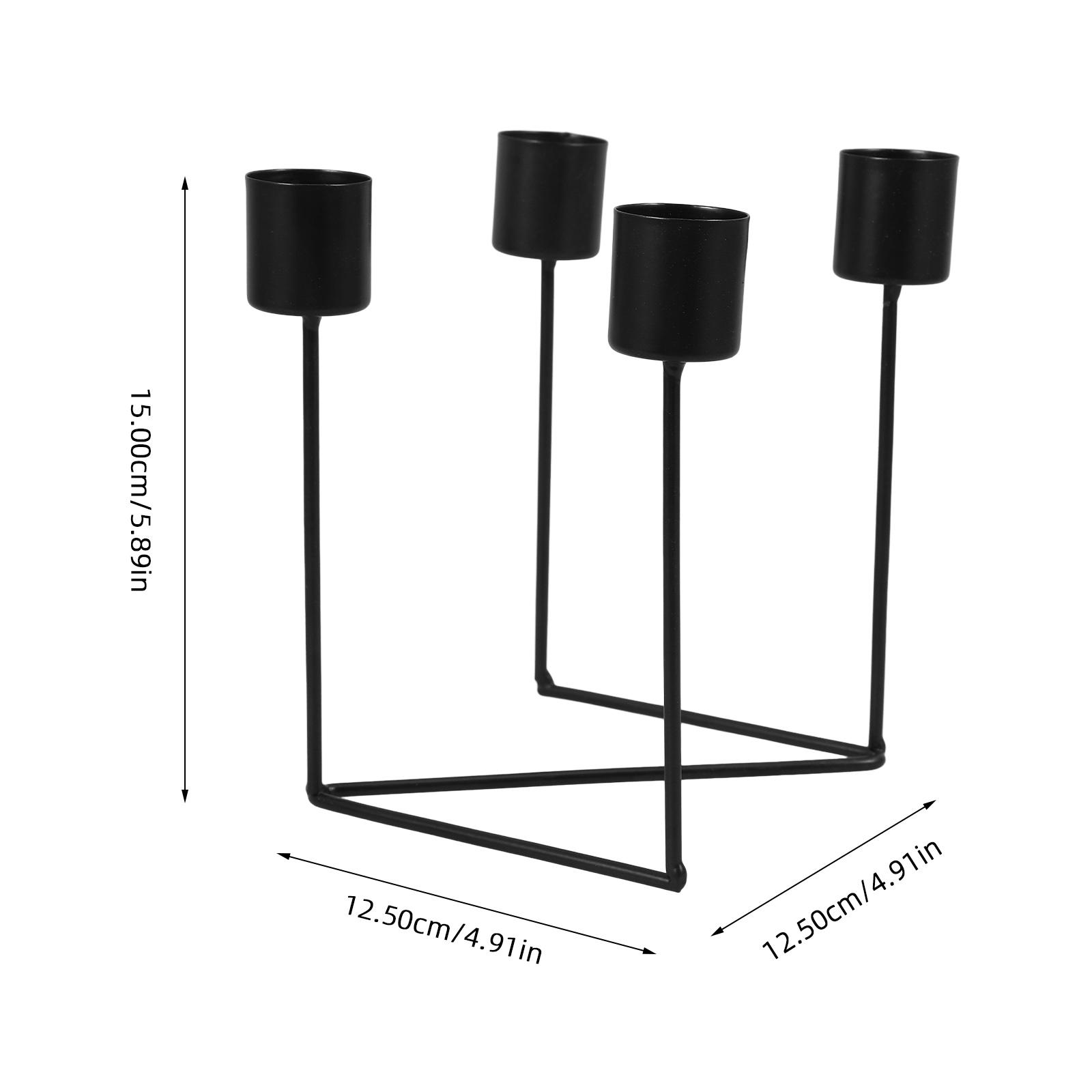 

Advent Holder Vintage Metal Candlestick Decorative Desktop Base for Home Holiday Xmas Wreath Garland Display чёрный