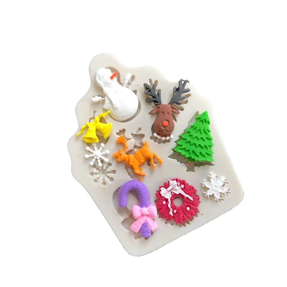 3D Christmas Silicone Sugar Turning Mold Cake Chocolate Decoration Baking Mold Tools Cake Baking Accessories