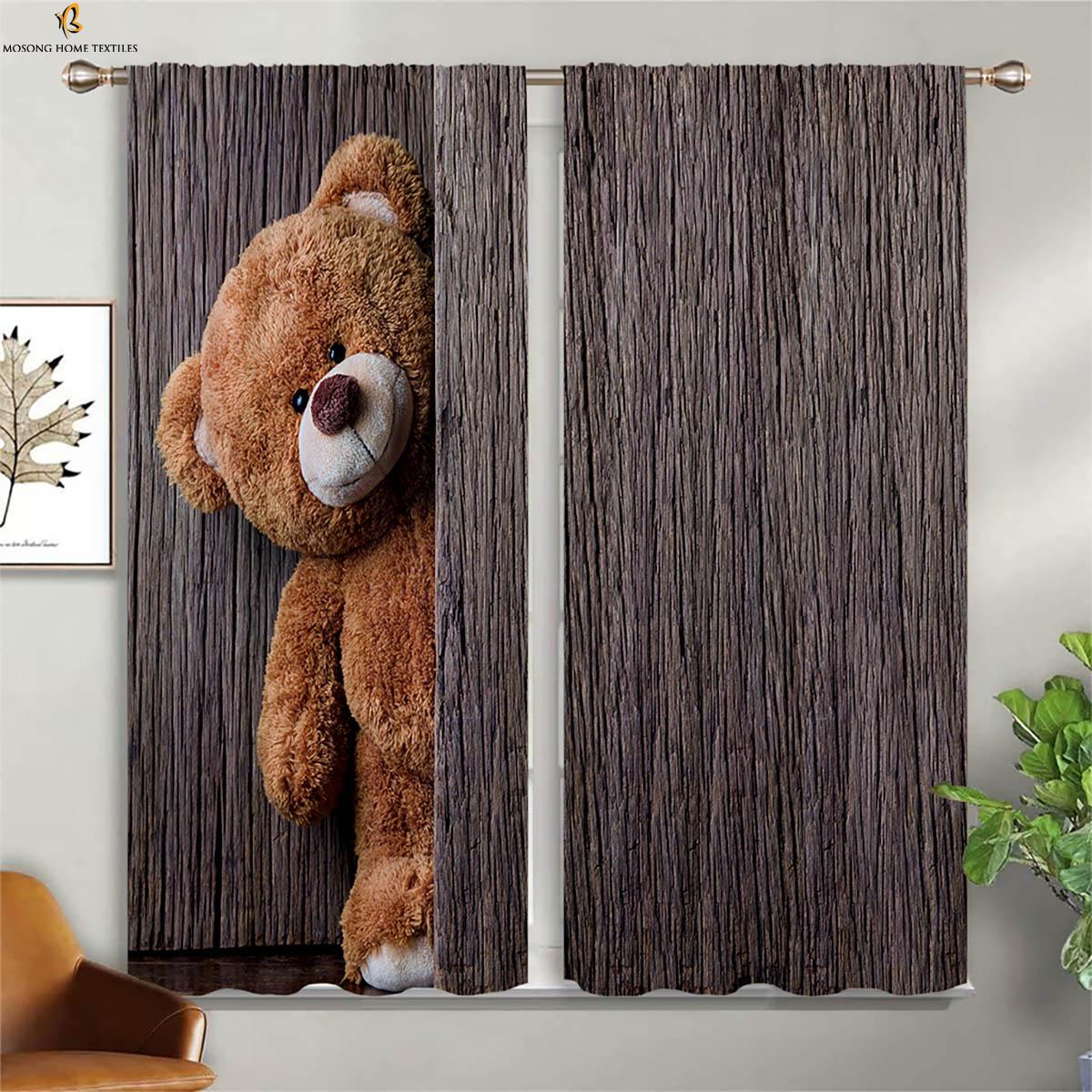 

Set Of 2 Tiger Cheetah Printed Curtains High Quality Black Polyester Suitable Bedroom Study Living Room Curtain Darkening For Made W100*H130(CM)-Hooks&2PCS