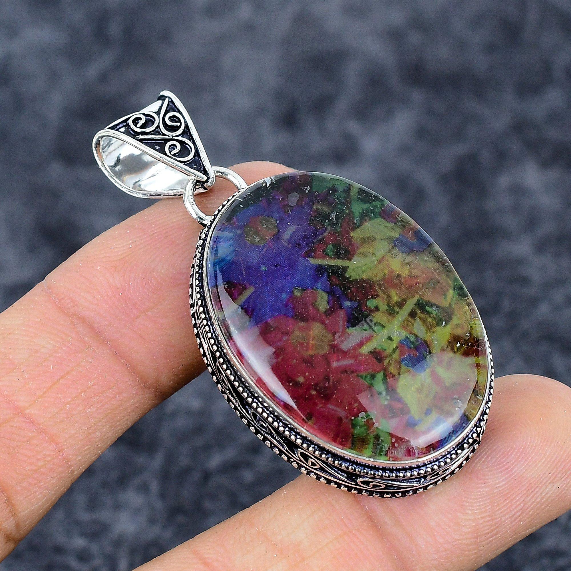 

Амоліт Самоцвіт Ручна робота Срібло 925 проби Ювелірна підвіска 2.17 M-3284