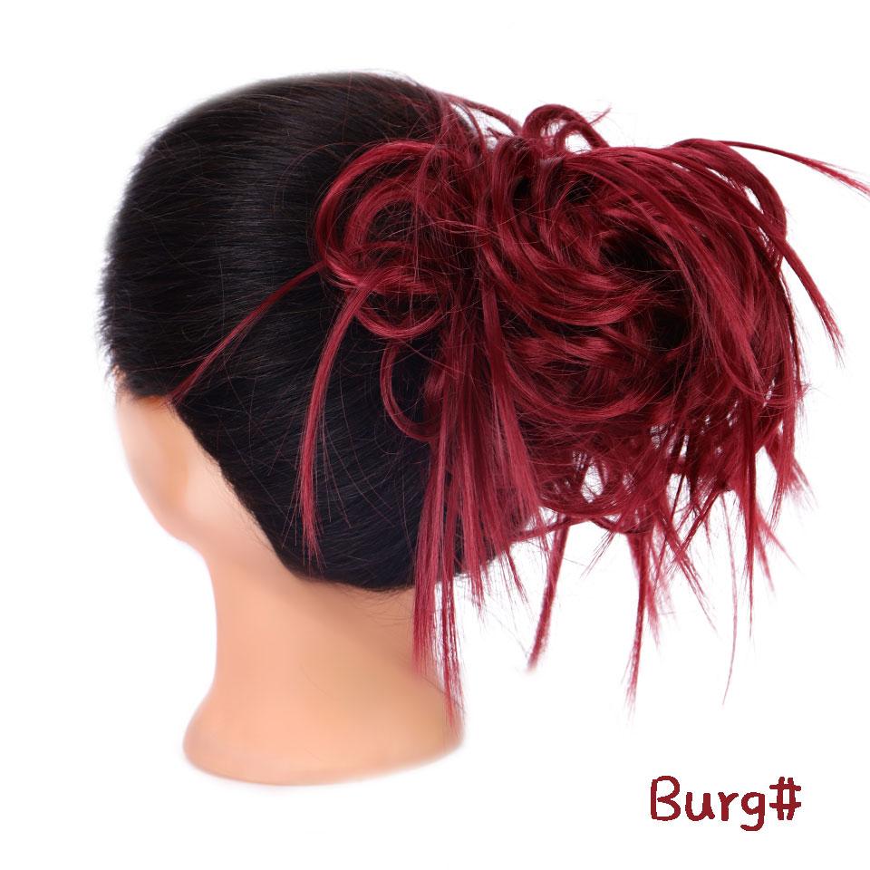 Synthetic Hair Chignons Messy Scrunchies Elastic Band Hair Bun Straight Updo Hairpiece Hair Extension for Women