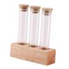Glass Test Tubes Wooden Display Stand Food Storage Container Glass Coffee Beans Storage Containers for Retail Coffee Shop Pantry