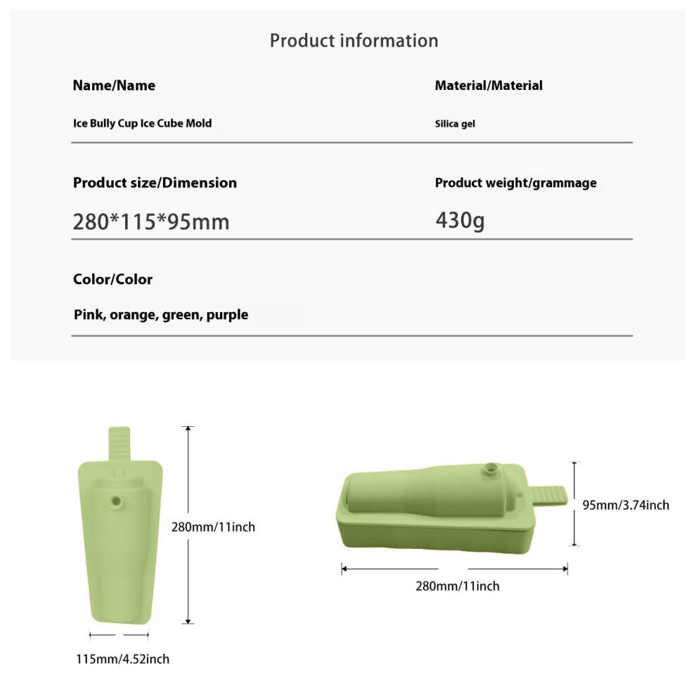 Multifunctional Silicone Ice Cube Mold, Juice Capacity 430ml, Green