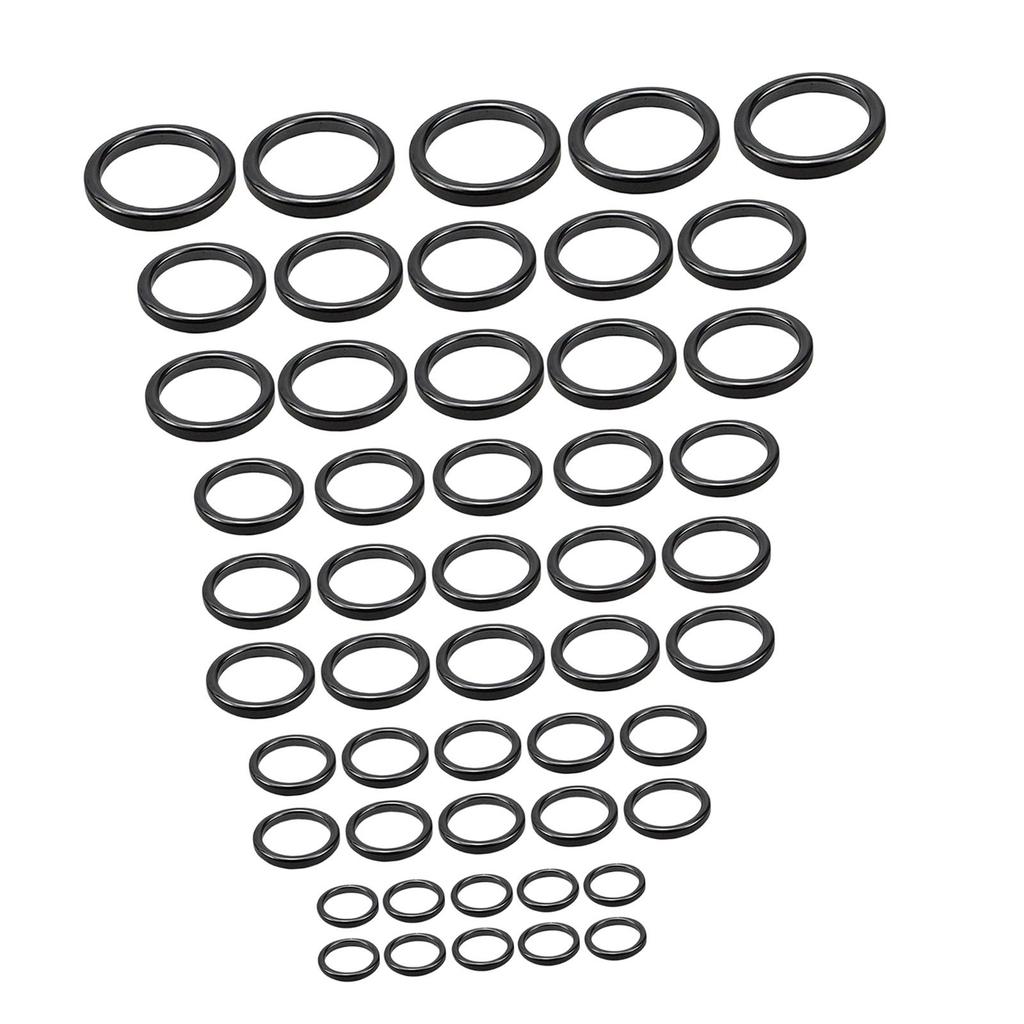 50 Stück Angelrutenführungs-Reparaturset 0,23 Zoll, 0,32 Zoll, 0,39 Zoll, 0,46 Zoll, 0,58 Zoll, 0,73 Zoll, 0,93 Zoll Keramikführungsring für Süßwasser