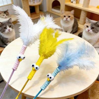 Interactive Feather Cats Wand Toy With Bell - Self-Play & Boredom Relief For Cats, Safe Pet Teaser Stick