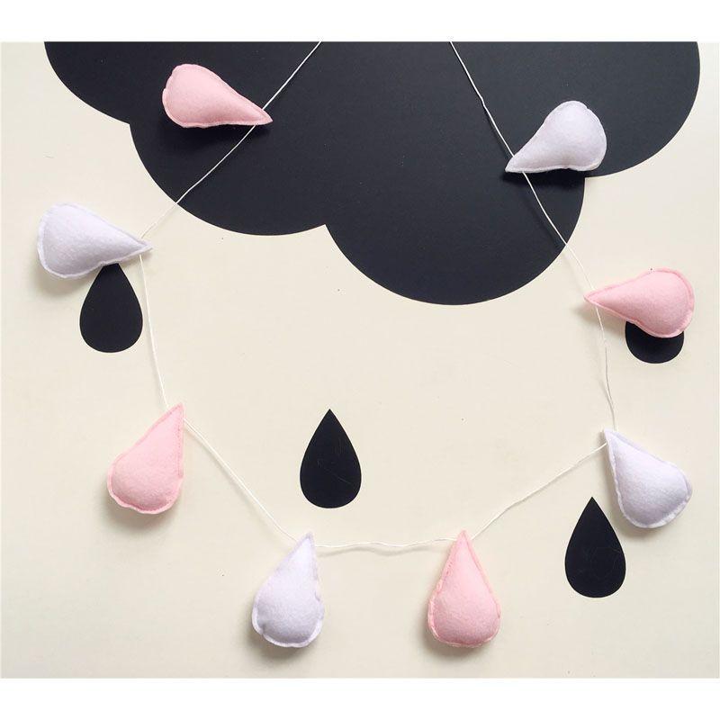 Hochwertige Baby Kinderzimmer Wolke Regentropfen Wandbild Dekor Aufkleber