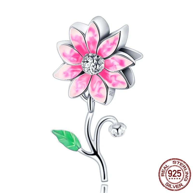Copper Cherry Blossom Series Flowers Fit Original Women'S Bracelet Diy Making Fine Jewelry Gifts