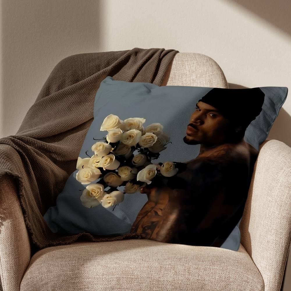 Residuals It Depends Chris Brown Pillow Case Antidustmite Pillowcase Invisible Zipper Silky Short Plush Sofa Cushion Cover