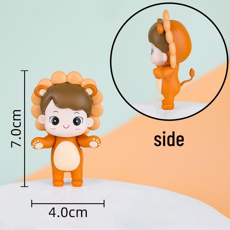 Leo Birthday Hat & Cake Topper Figurine Decoration Set
