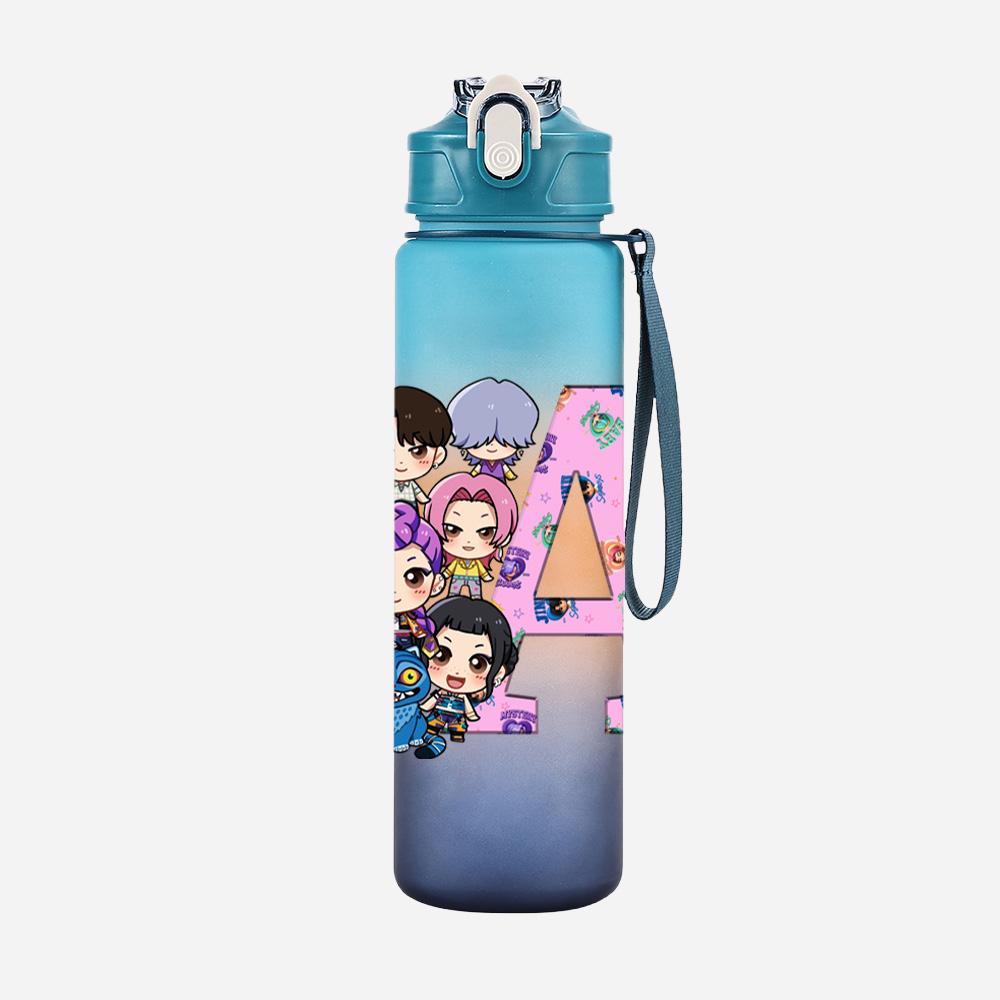 26 English Letter K-Pop Demon Hunters Printed Large Capacity Drinking Cup Portable Outdoor 750Ml Water Bottle Sports Water Cup Children Gift